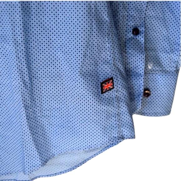 The Savile Row Company Slim Fit Long Sleeve Dress Shirt 15.5  34/35 Blue - Picture 2 of 4